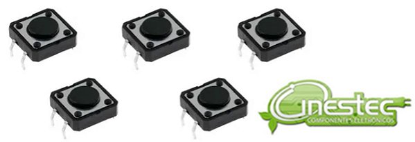 CHAVE TACTIL 4T 180o 12 x 12 x 5mm TA07A5