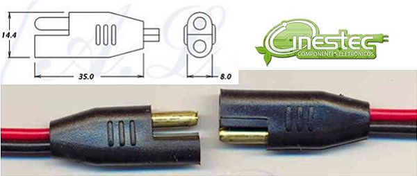 CHICOTE / EMENDA POLARIZADA 2 FIOS CASAL - 160 X 1,50MM - 15A