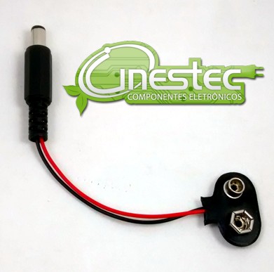 CLIP  RABICHO PARA BATERIA 9V COM PLUG P4 PARA ARDUINO E OUTROS