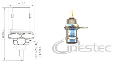 CONECTOR / JACK BNC FEMEA PAINEL COM PORCA  HBN-028  CP8121A