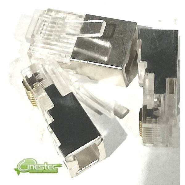 CONECTOR / PLUG MACHO RJ45 BLINDADO - CAT5E