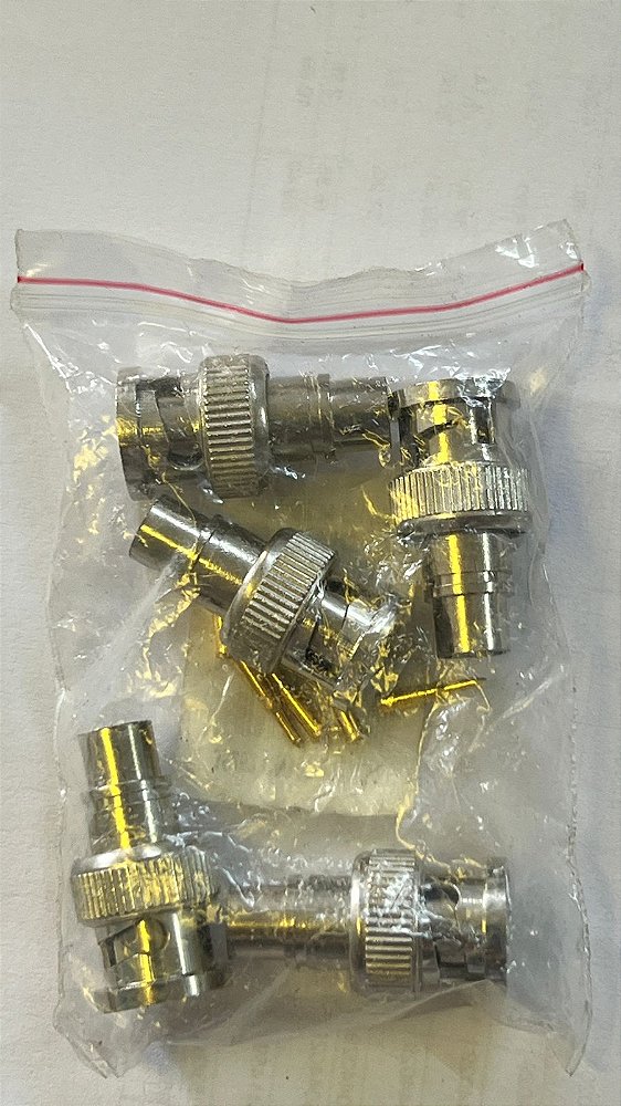 CONECTOR BNC CRIMP MACHO RG59 - PACOTE COM 5PÇS