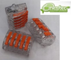 CONECTOR DE DERIVACAO ALAVANCA INCOLOR tipo WAGO  5 TERMINAIS