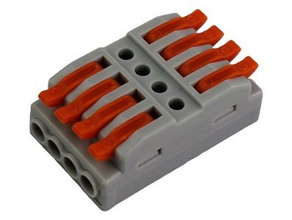 CONECTOR DE DERIVACAO ALAVANCA tipo WAGO 4 PARA 4