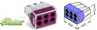 CONECTOR DE DERIVACAO PERMANTE  6 TERMINAIS PCT106