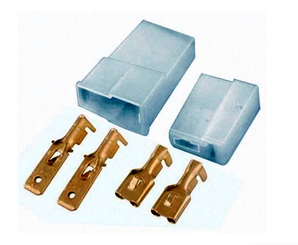 CONECTOR FASTON EMENDA MACHO E FEMEA 2 VIAS