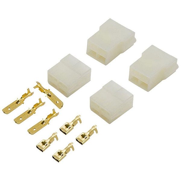 CONECTOR FASTON EMENDA MACHO E FEMEA 4 VIAS