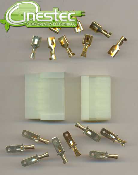 CONECTOR FASTON EMENDA MACHO E FEMEA 8 VIAS
