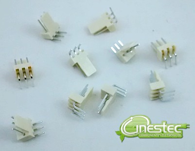 CONECTOR KK 03 PINOS 90 graus 2,54 mm