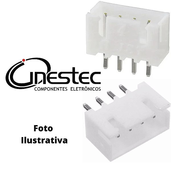 CONECTOR MACHO JST B4B 2,54 mm 4 PINOS 180° - DS1069