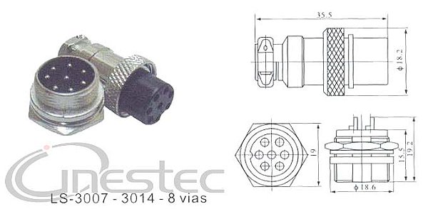 CONECTOR ROSCA M12   MIKE M   F  8 PINOS