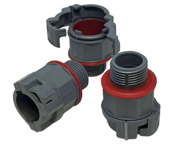 CONEXAO RAPIDA COM CONTRA PORCA NW17  M20X1,5  CINZA