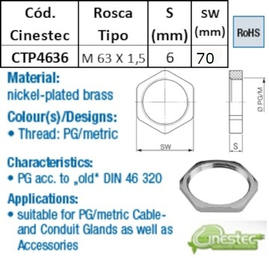 CONTRAPORCA LATAO NIQ  M63 X 1,5  mm