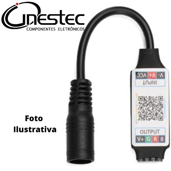 CONTROLADOR MINI PARA FITA DE LED RGB - SEM FIO PARA CELULAR / SMARTPHONE