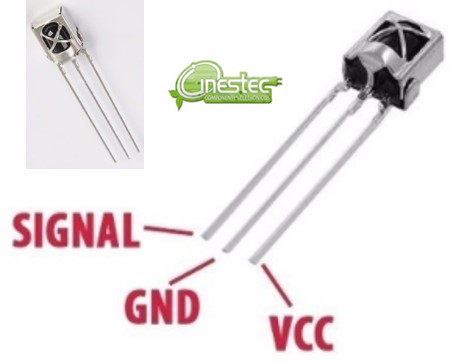 DIODO RECEPTOR INFRA RED 3 TERMINAIS BLINDADO - 37,9KHZ - SEB1-F