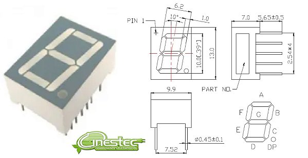 DISPLAY CATODO COMUM 7 SEGMENTOS VERMELHO 0,39 - WCN1-1039SR-C21