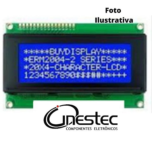 DISPLAY LCD 20 x 4 COM BACK LIGHT AZUL E LETRAS BRANCAS