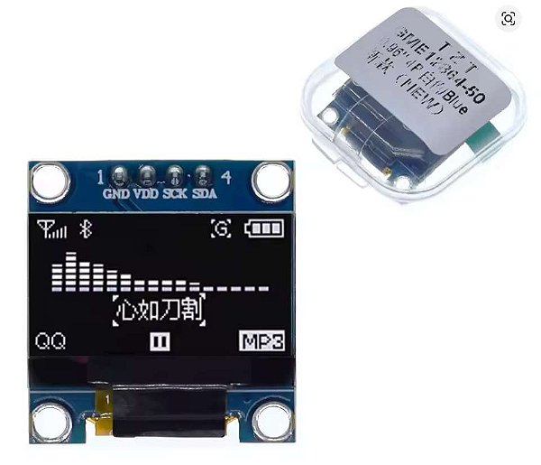 DISPLAY OLED 128 x 64 PARA ARDUINO - 4 PINOS - 0,96" BRANCO