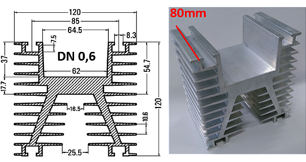 DISSIPADOR DN 0,6 / 80MM NATURAL