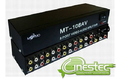 DISTRIBUIDOR (SPLITER) DE VIDEO COMPOSTO 8 SAIDAS MT-108AV