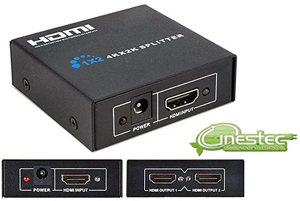 DISTRIBUIDOR (SPLITER) HDMI 4K - 1 X 2 SAIDAS AMPLIFICADO V1.4B