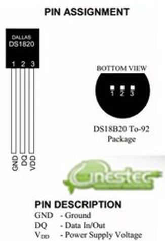 DS18B20 - SENSOR DE TEMPERATURA  TO-92
