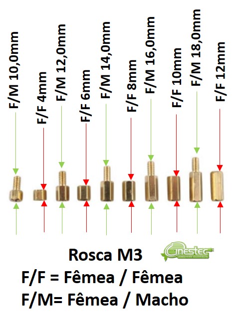 ESPAÇADOR LATAO M3, FEMEA / FEMEA, 4MM