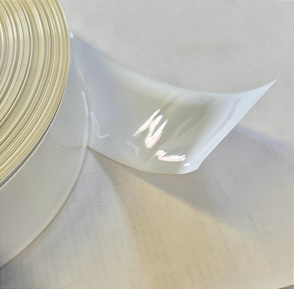 ESPAGUETE TERMORETRATIL PVC 50mm (32mm) ESPALMADO BRANCO o metro