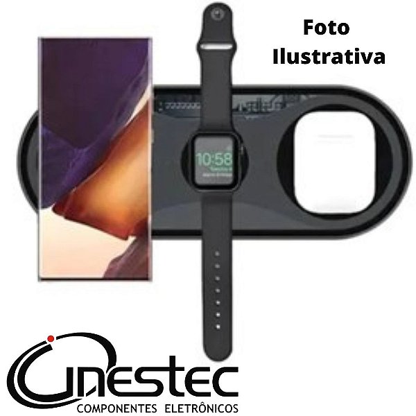 ESTACAO DE CARREGAMENTO POR INDUCAO - SEM FIO 3x1 TURBO HREBOS - HS-350