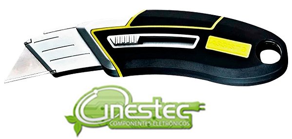 ESTILETE RETRATIL EMBORRACHADO PROFISSIONAL - AR10