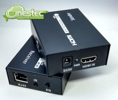 EXTENDER / EXTENSOR DE SINAL HDMI VIA CABO LAN (RJ45) COMPACTO 6