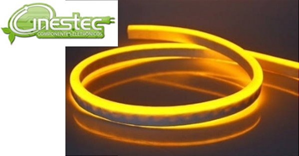 FITA LED NEON FLEXIVEL 2835 - IP65 - AMBAR / AMARELO - ROLO 5M