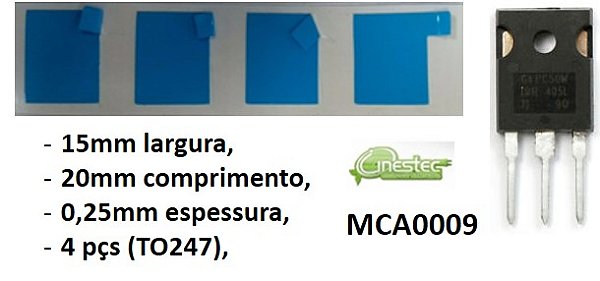 FITA TERMICA ADESIVA PARA TO247 - duplaface 15X20MM, 0,25MM, 4 adesivos