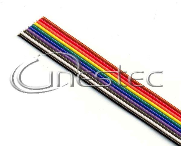 FLAT CABLE 10 VIAS 26AWG COLORIDO POR METRO