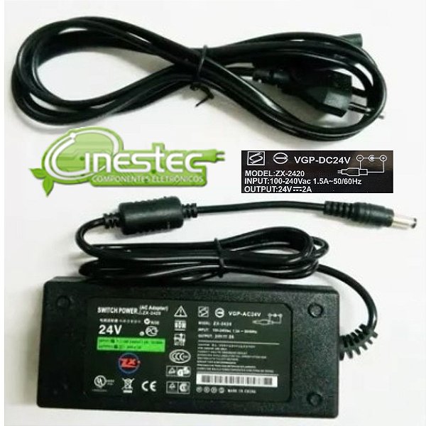 FONTE 24V x 2A P4 C CHAVEADA DE MESA