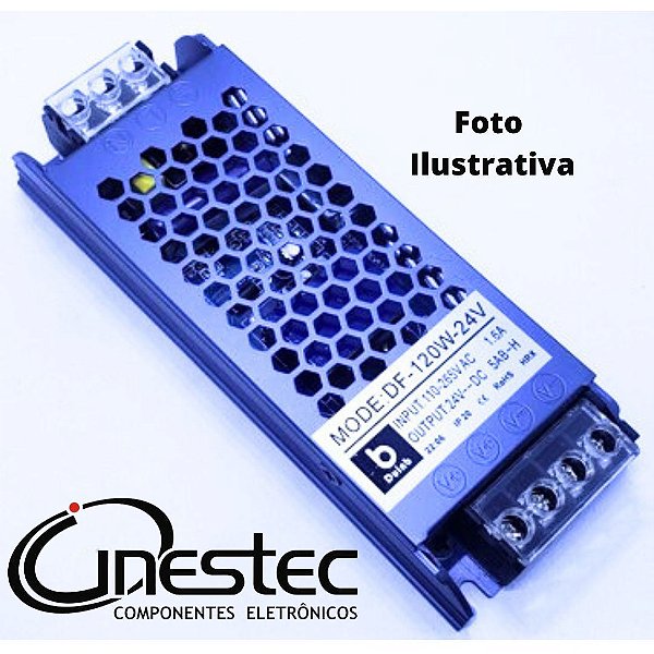 FONTE CHAVEADA METALICA SLIM - 24V X 5A - 120W