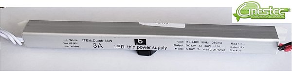 FONTE COMPACTA / SLIM 12V x 3A - 36W