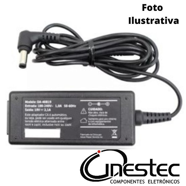 FONTE PARA NOTEBOOK 19V, 2.1A, P4 - 5.5 x 3mm