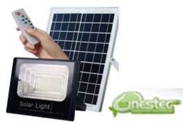 HOLOFOTE / REFLETOR LED 60W COM PLACA / PAINEL SOLAR - BRANCO FRIO