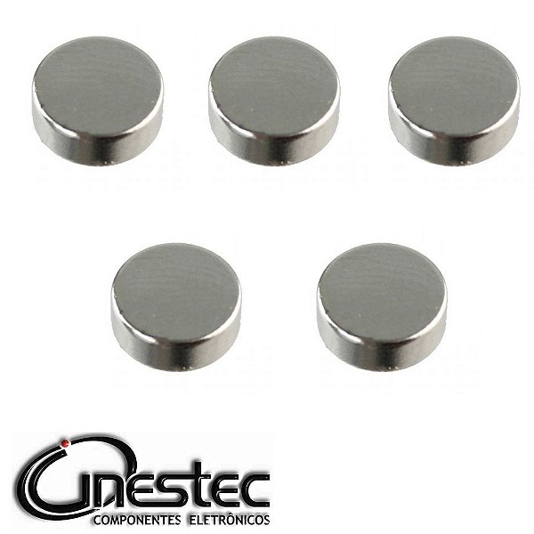 IMA DE NEODIMIO  D 4mm X A 1mm SUPER FORTE 5PECAS