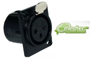 JACK CANNON / XLR FEMEA METALICO PAINEL PRETO