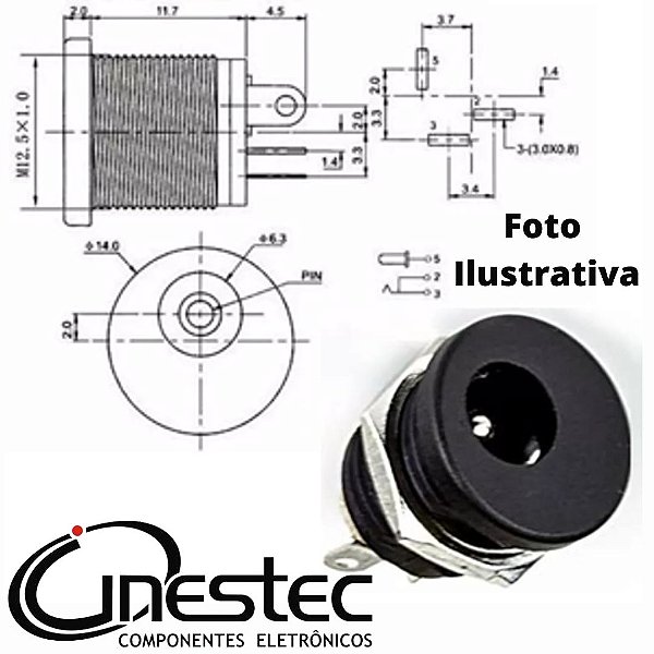 JACK J4 2,1mm 3T DC-022
