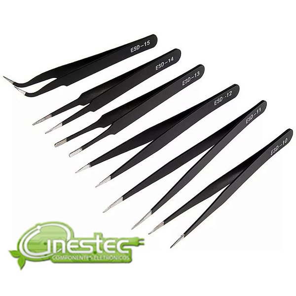 JOGO / KIT COM 6 PINCAS - ANTIESTASTICA - ACO INOX