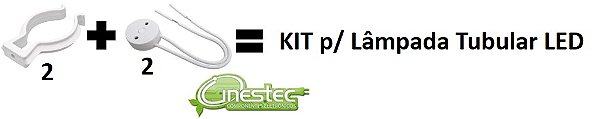 KIT 2 SOQUETE   2 ABRACADEIRA PARA LAMPADA TUBULAR LED