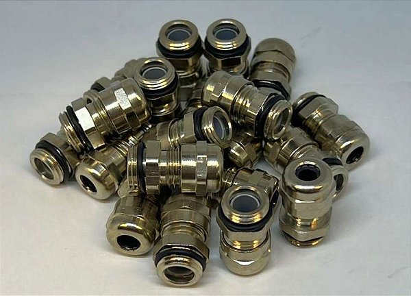 KIT 20PÇS PRENSA CABO LATÃO METAL SEM CONTRA PORCA PG7