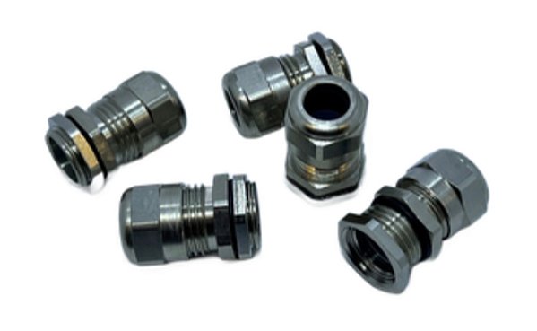 KIT 5PÇS PRENSA CABO METALICO C/ CONTRA PORCA PG 9 (6MM)