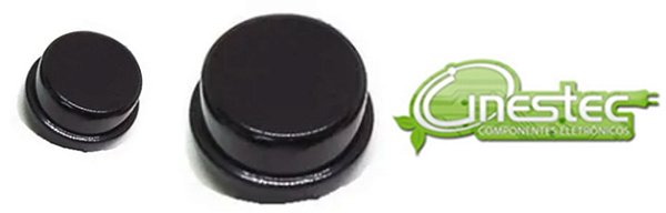 KNOB CAPA REDONDO - PRETO - 12X12X7,3MM