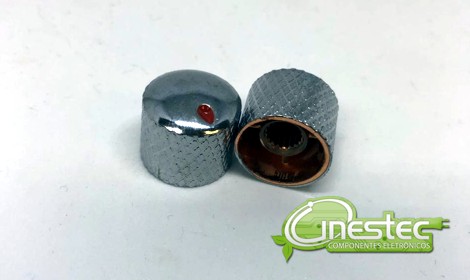 KNOB ROTATIVO ESTRIADO PRATA COM MARCACAO  OFERTA