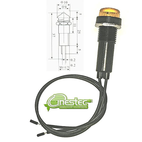 LAMPADA OLHO DE BOI AMARELO 110V - XD8-2