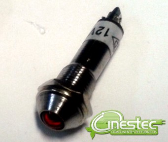 LAMPADA OLHO DE BOI VERMELHO 12V  XD8-3